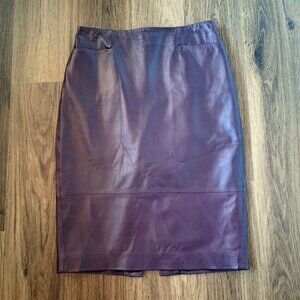 💙 Vintage Zion Purple Leather Skirt Size S Soft Preppy Grunge Minimalist Old Mo
